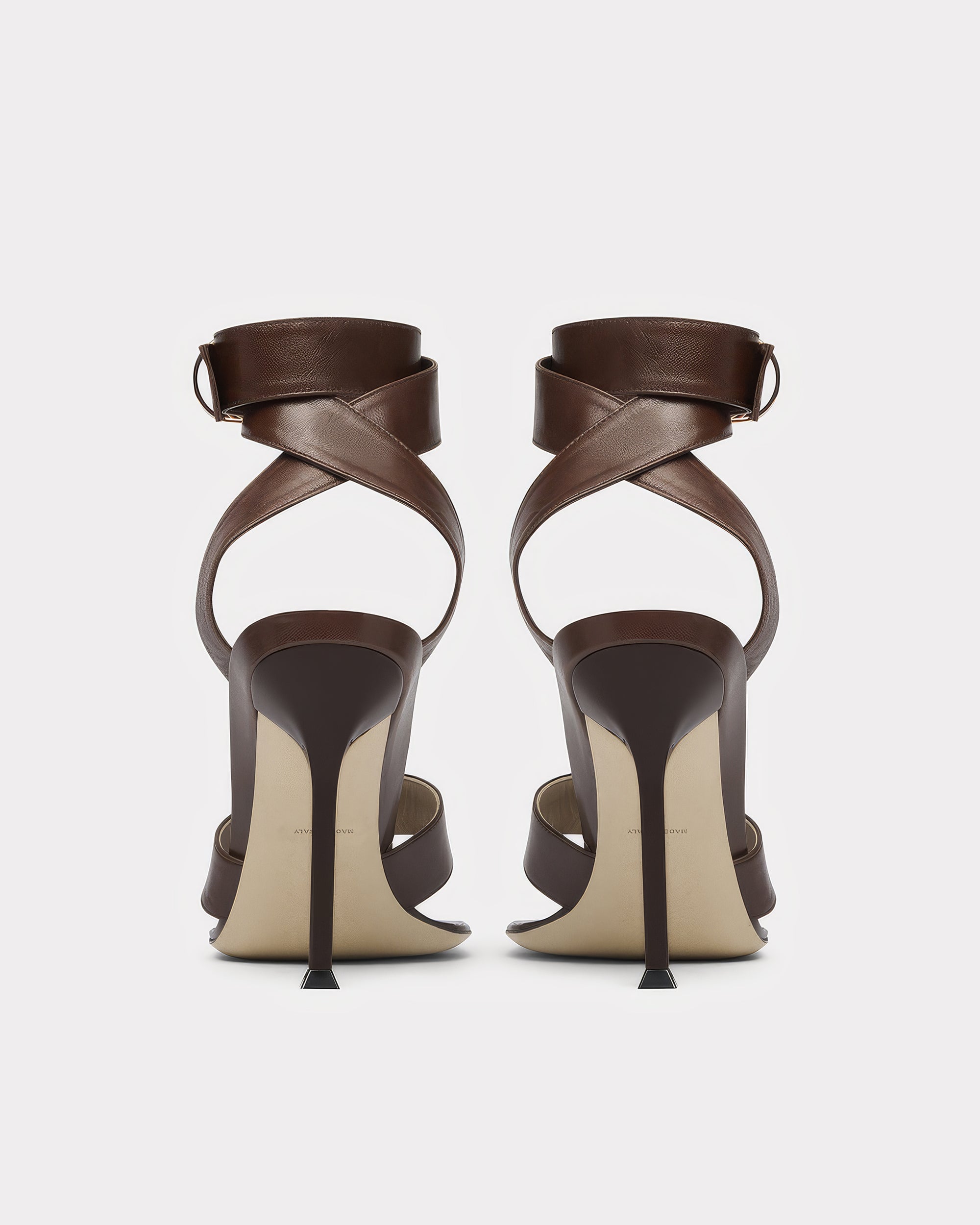 HELIX ANKLE STRAP SANDAL WITH 95MM WET-LOOK LACQUERED HEEL AND FLARED TIP